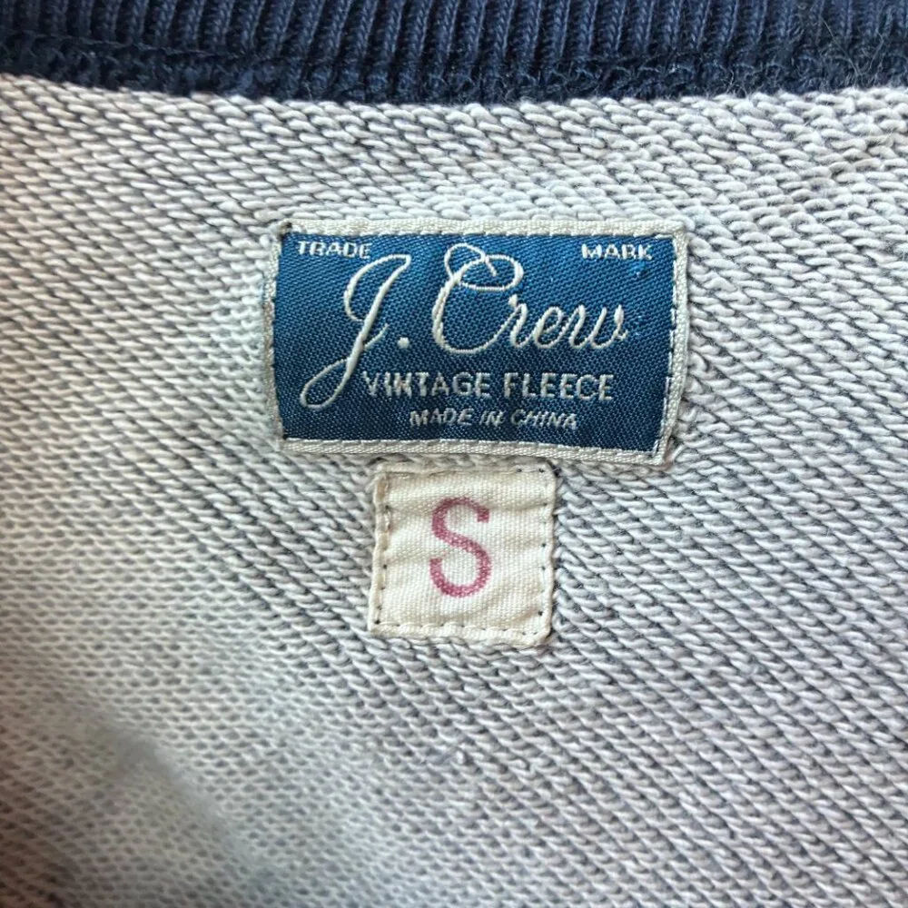 J. Crew Vintage Navy Fleece Crew Neck Sweatshirt - Size S